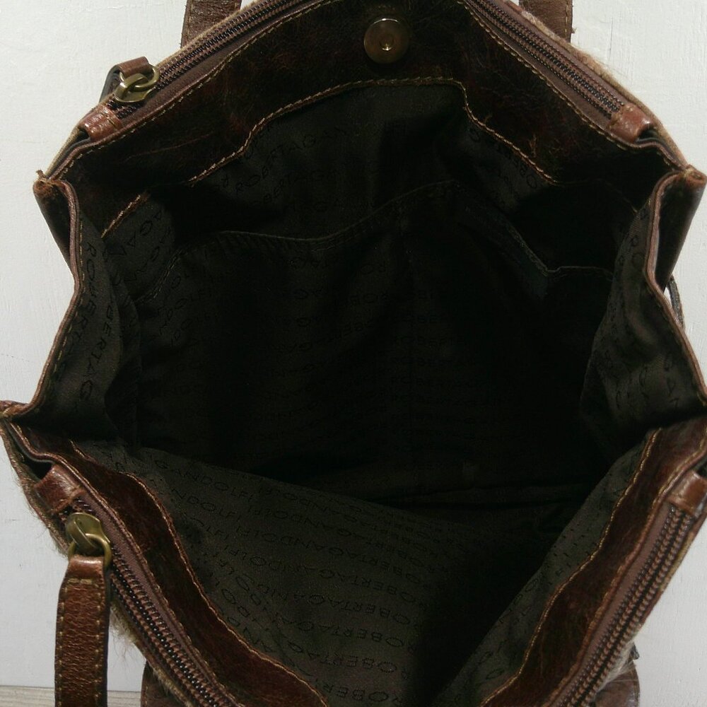 Roberta Gandolfi Handcrafted Italian luxury Leather "hair-on-hide Shoulder bag - Picture 5 of 10